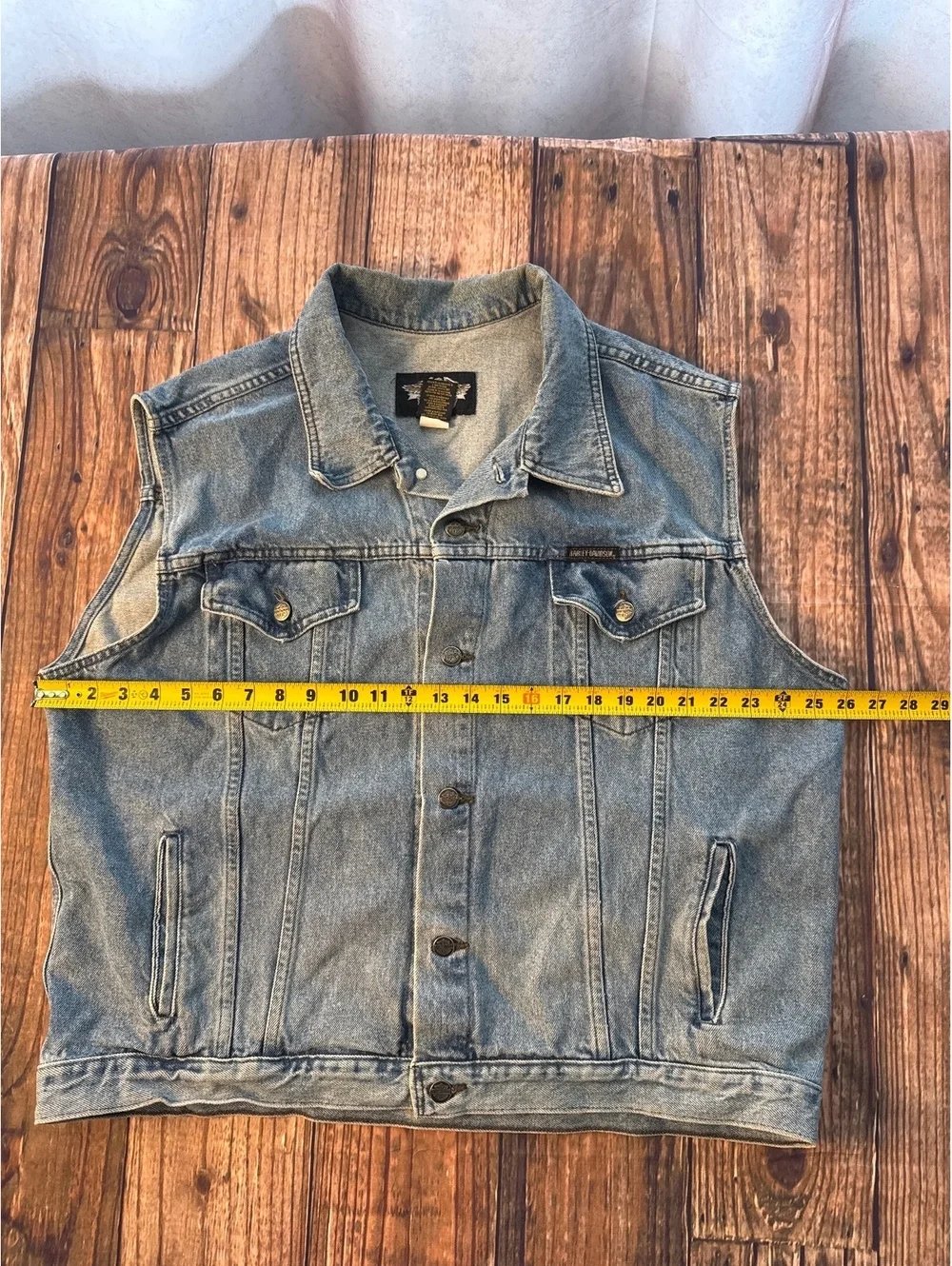 Harley-Davidson Denim Vest Large Back Logo